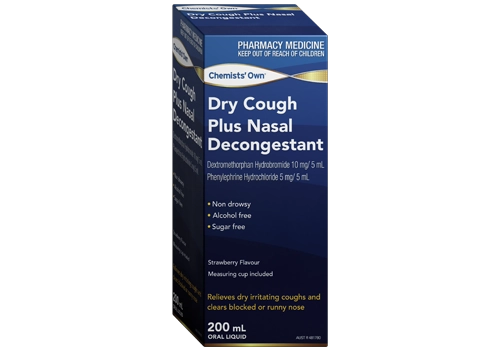 Chemists’ Own® Dry Cough Plus Nasal Decongestant